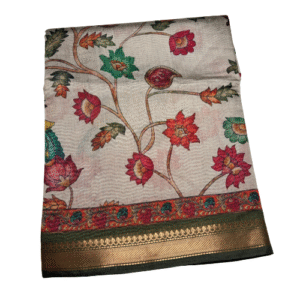 Maheshwari Silk Blend with Pen Kalamkari Print