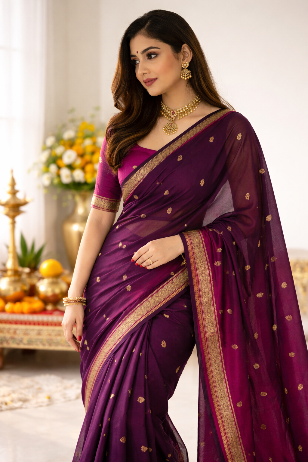Maheshwari cotton silk sarees for women