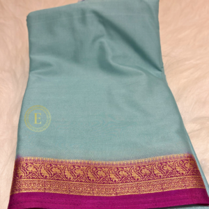 aqua blue Mysuru silk saree