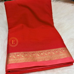 Red Mysuru silk saree