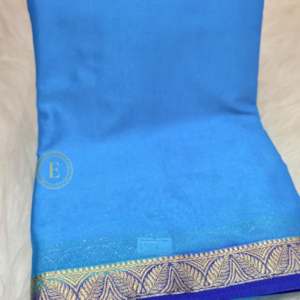 Bright sky blue Mysuru Silk Saree