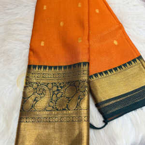 Orange vintage semi kanchipattu saree